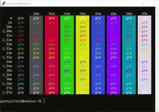 Kibble PuTTY color scheme preview
