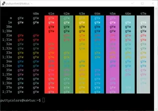 Liquid Carbon Transparent PuTTY color scheme preview