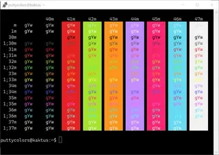 Monokai Stevelosh PuTTY color scheme preview