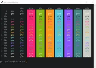 Thayer PuTTY color scheme preview